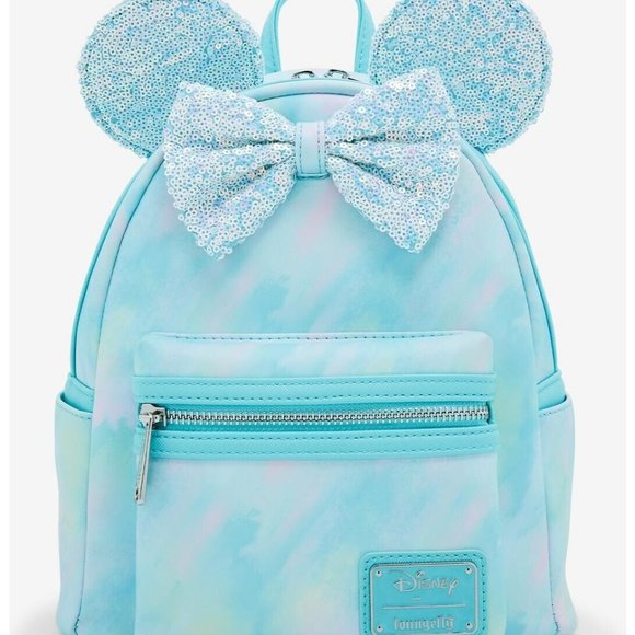 Minnie Mouse Sequin Bow Mini Backpack & Mickey Keychain *2 Piece Set* New Sealed main image 5